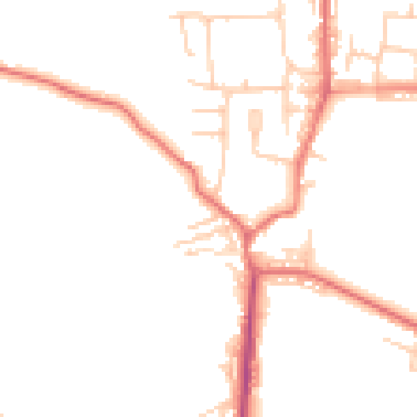 Daytime road noise heatmap for BL8 3BE