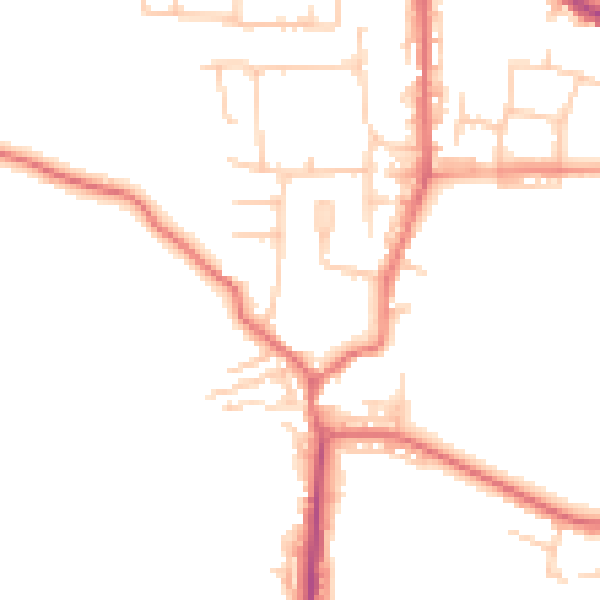 Daytime road noise heatmap for BL8 3BJ