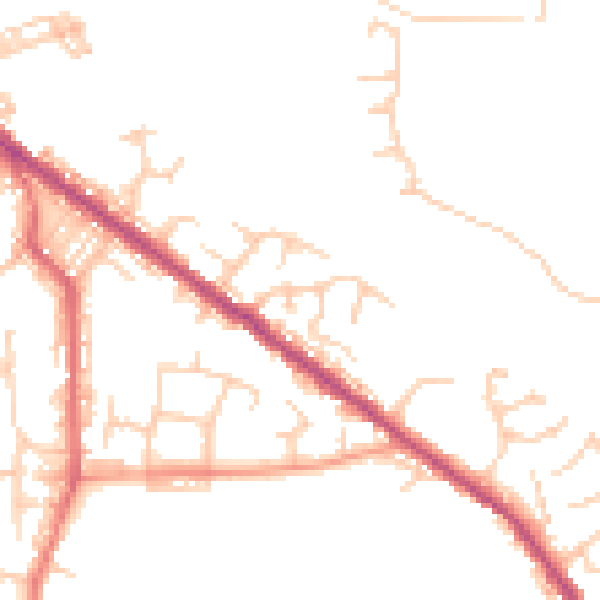 Daytime road noise heatmap for BL8 3BU