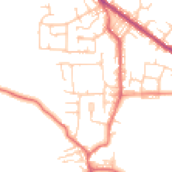 Daytime road noise heatmap for BL8 3BZ