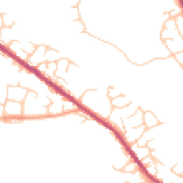 Daytime road noise heatmap for BL8 3GG