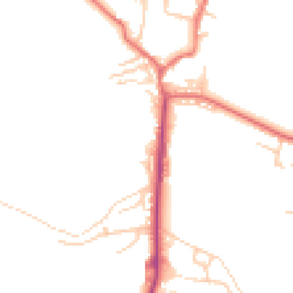Daytime road noise heatmap for BL8 3GL