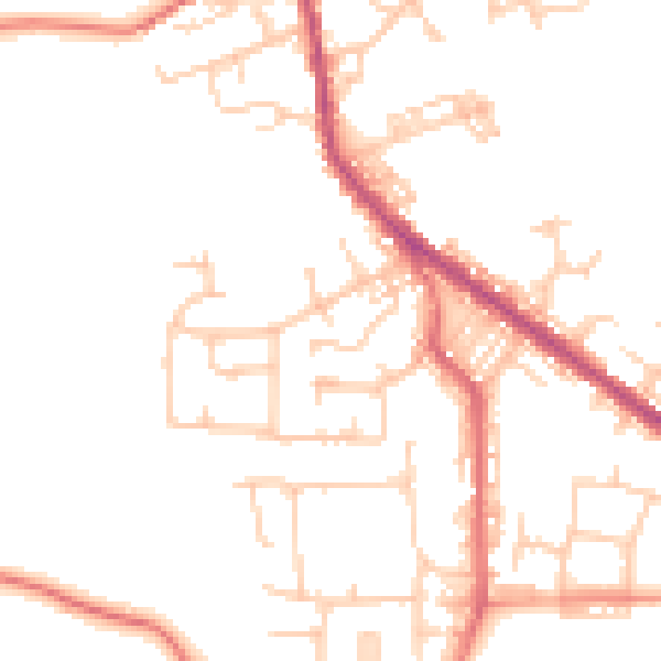 Daytime road noise heatmap for BL8 3HY