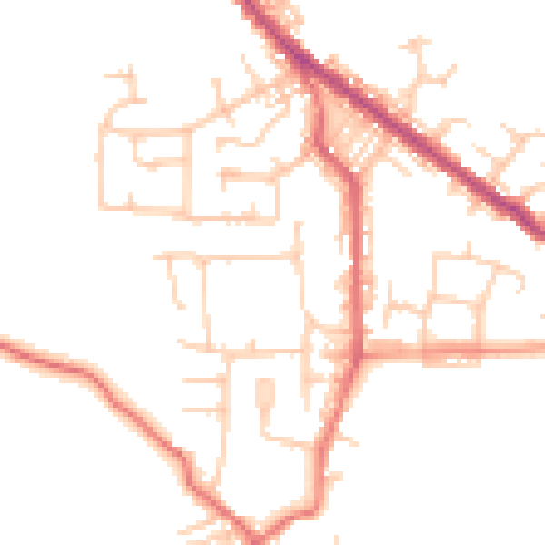Daytime road noise heatmap for BL8 3JU