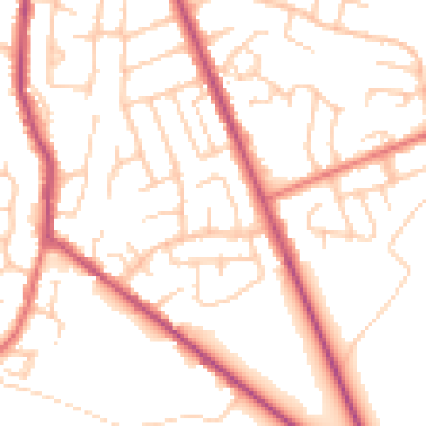 Daytime road noise heatmap for BL8 4DL