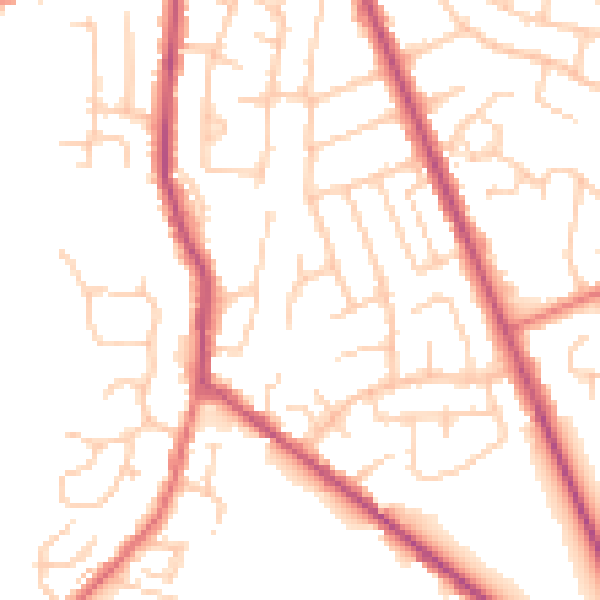 Daytime road noise heatmap for BL8 4DW
