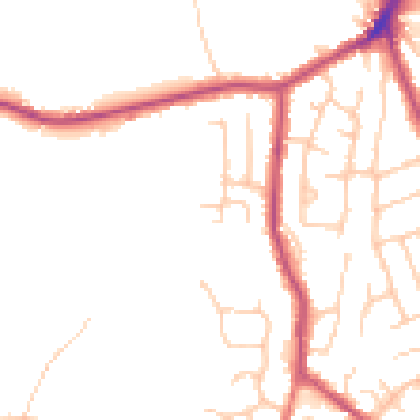 Daytime road noise heatmap for BL8 4HH
