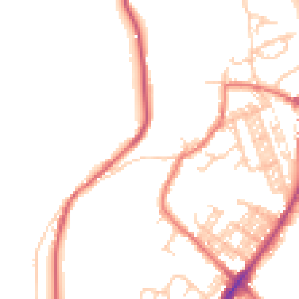Daytime road noise heatmap for BL8 4ND