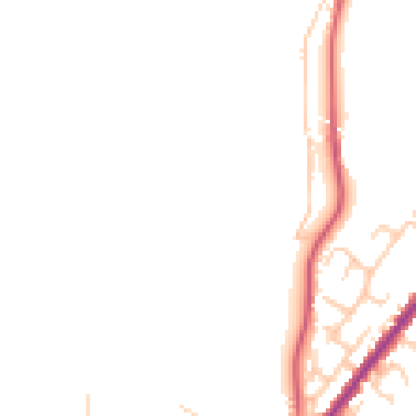 Daytime road noise heatmap for BL8 4NS