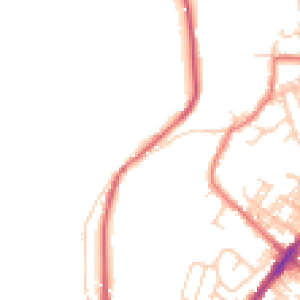 Daytime road noise heatmap for BL8 4PA