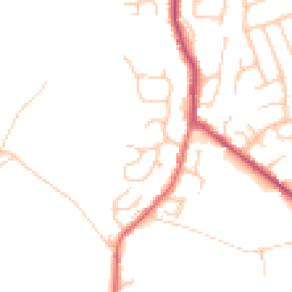 Daytime road noise heatmap for BL8 4QB