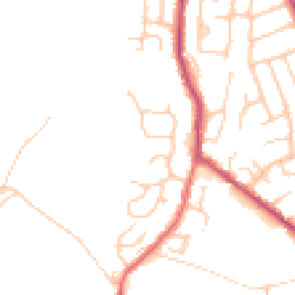 Daytime road noise heatmap for BL8 4QF
