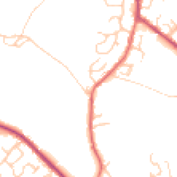 Daytime road noise heatmap for BL8 4QN