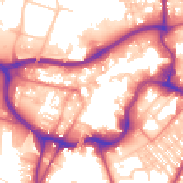Daytime road noise heatmap for BL9 0AD