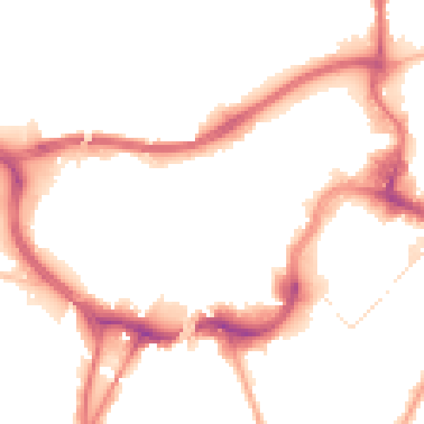 Night-time road noise heatmap for BL9 0AD