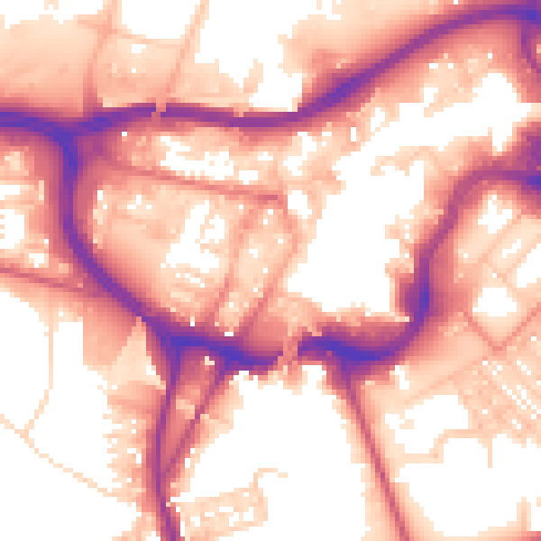 Daytime road noise heatmap for BL9 0AY