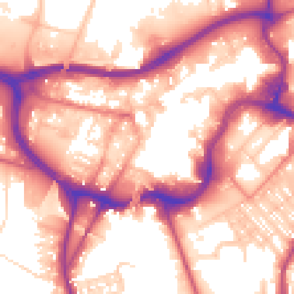 Daytime road noise heatmap for BL9 0BL