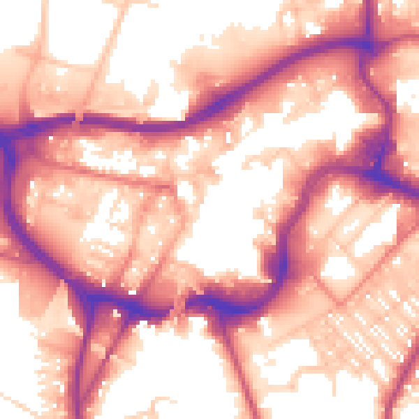 Daytime road noise heatmap for BL9 0BX