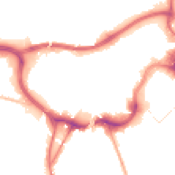 Night-time road noise heatmap for BL9 0DA