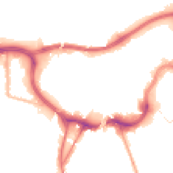 Night-time road noise heatmap for BL9 0DH
