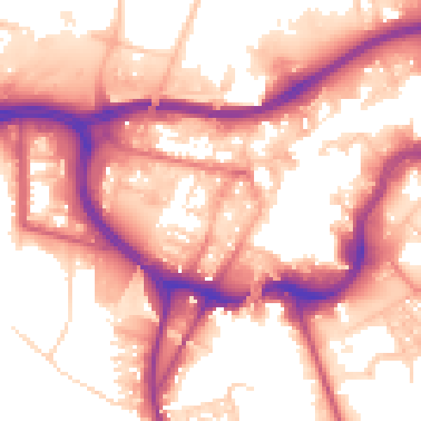 Daytime road noise heatmap for BL9 0DL