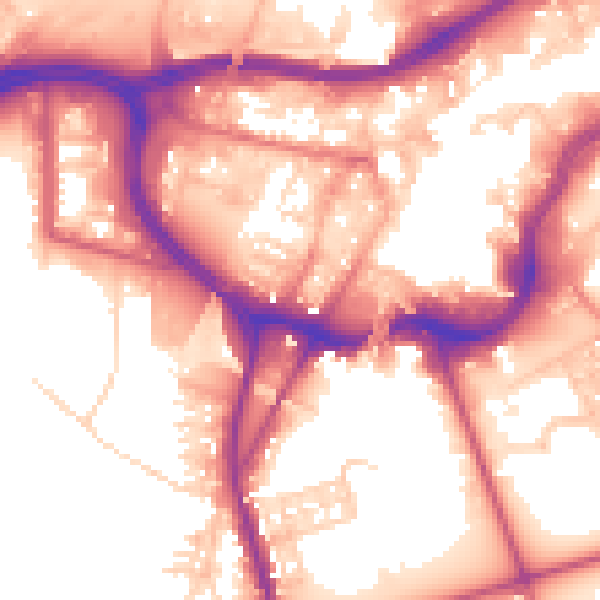 Daytime road noise heatmap for BL9 0DR