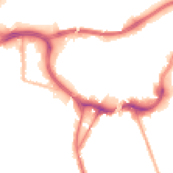 Night-time road noise heatmap for BL9 0DZ