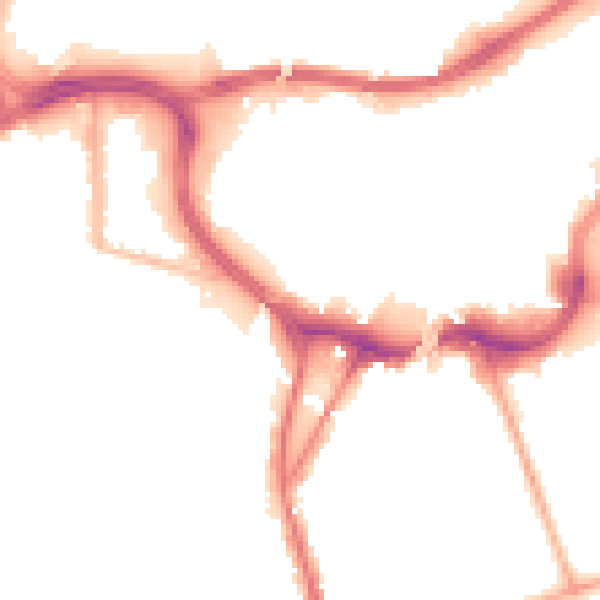 Night-time road noise heatmap for BL9 0EG