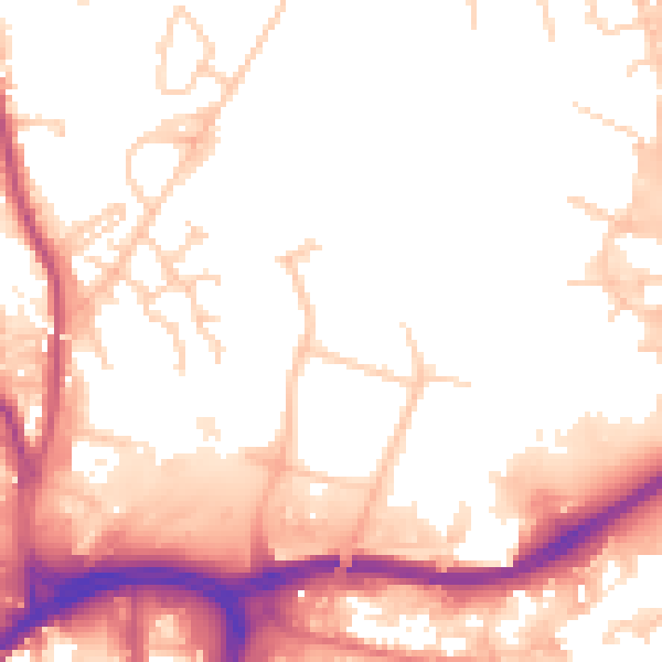 Daytime road noise heatmap for BL9 0ES