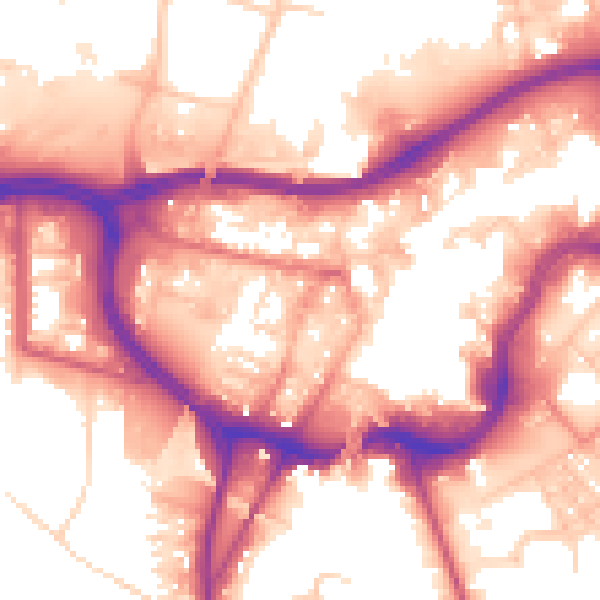 Daytime road noise heatmap for BL9 0EX
