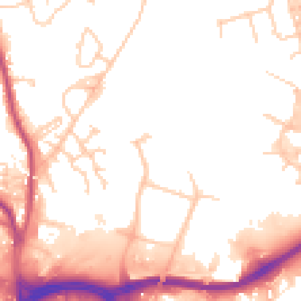 Daytime road noise heatmap for BL9 0FU