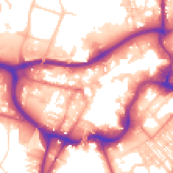 Daytime road noise heatmap for BL9 0FX