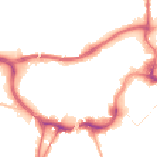 Night-time road noise heatmap for BL9 0FX