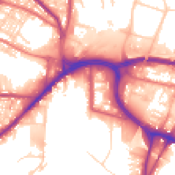 Daytime road noise heatmap for BL9 0FY