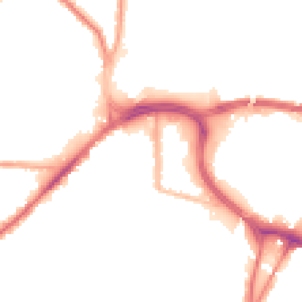 Night-time road noise heatmap for BL9 0FY