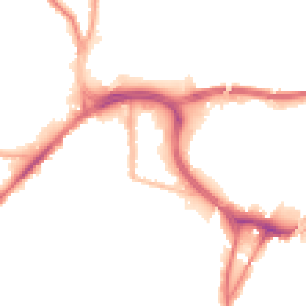 Night-time road noise heatmap for BL9 0GA