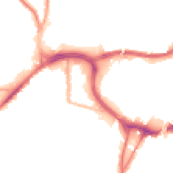Night-time road noise heatmap for BL9 0GB