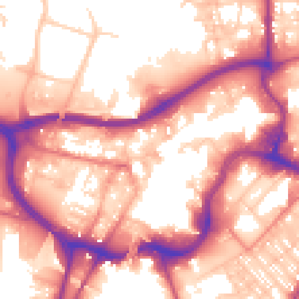 Daytime road noise heatmap for BL9 0GE