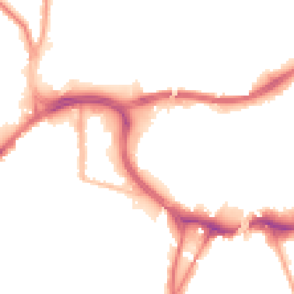 Night-time road noise heatmap for BL9 0HE