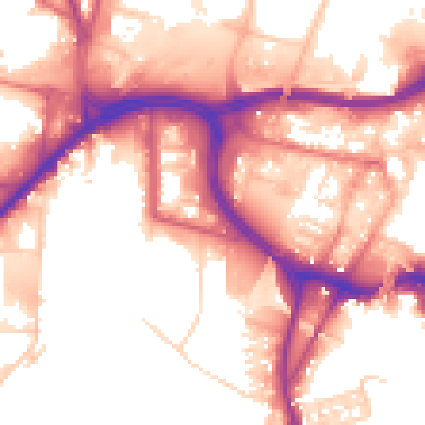 Daytime road noise heatmap for BL9 0HF