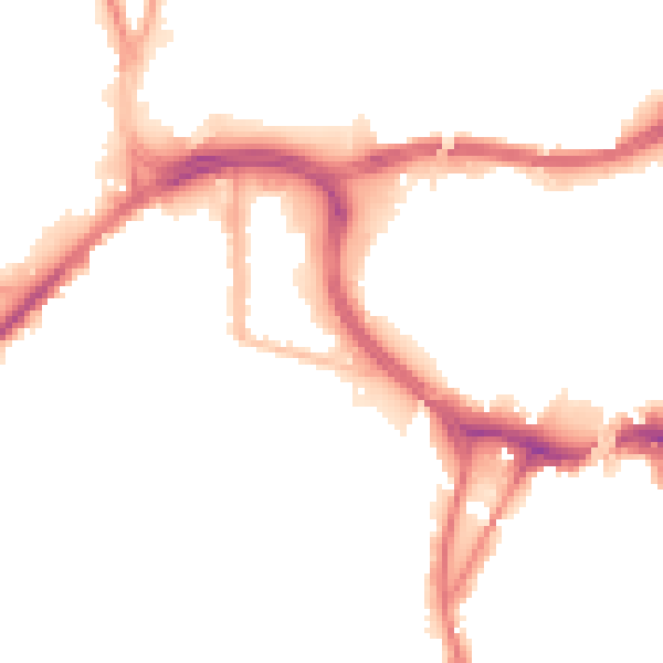 Night-time road noise heatmap for BL9 0HF