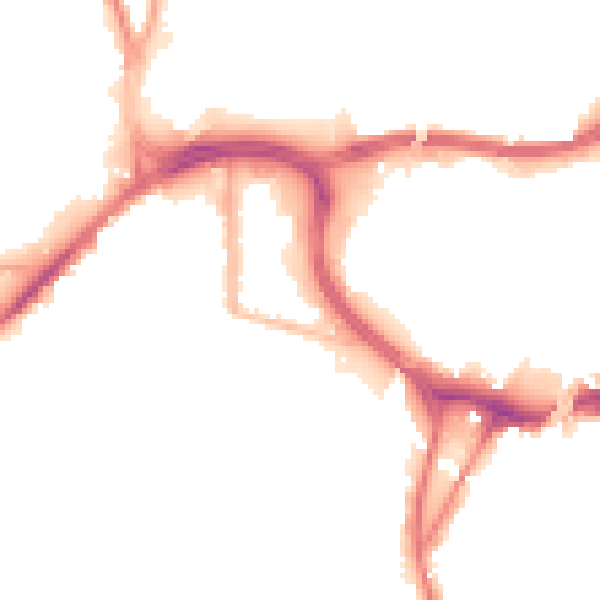 Night-time road noise heatmap for BL9 0HL