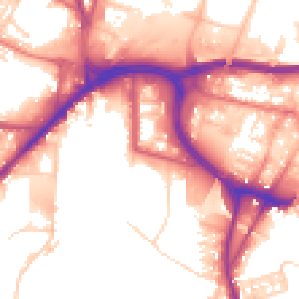 Daytime road noise heatmap for BL9 0HQ