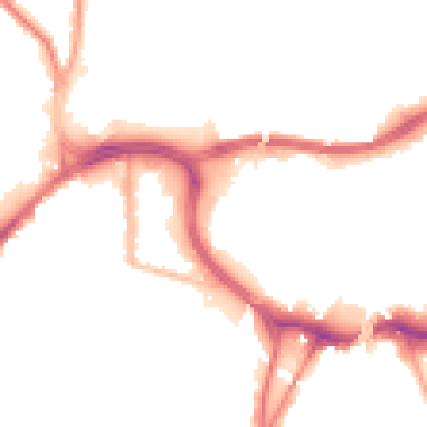 Night-time road noise heatmap for BL9 0HS