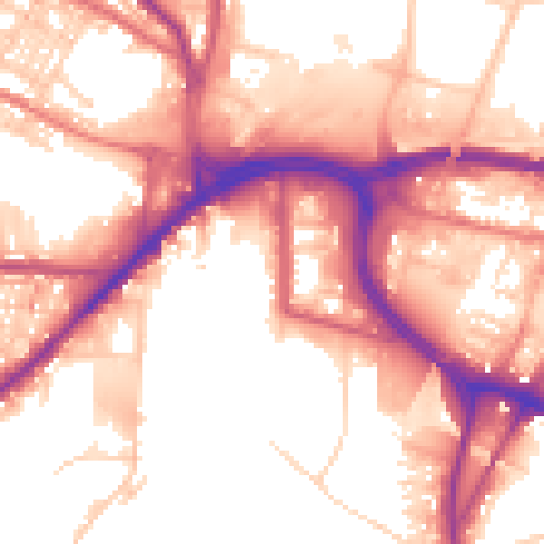 Daytime road noise heatmap for BL9 0JA