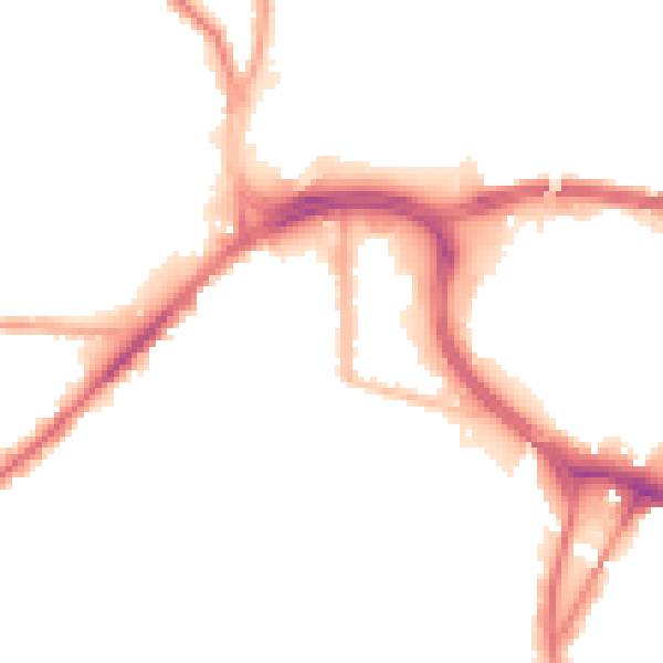 Night-time road noise heatmap for BL9 0JA