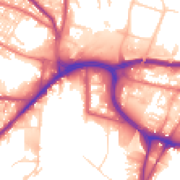 Daytime road noise heatmap for BL9 0JB