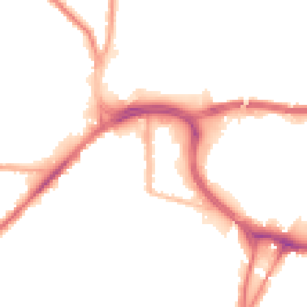 Night-time road noise heatmap for BL9 0JB