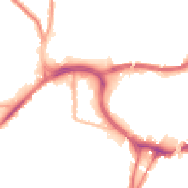 Night-time road noise heatmap for BL9 0JF