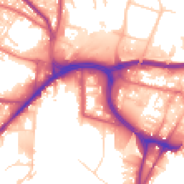 Daytime road noise heatmap for BL9 0JH